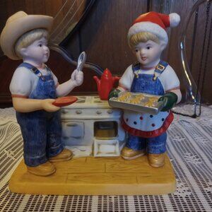 *3 For $13* Homco denim days Christmas figurine